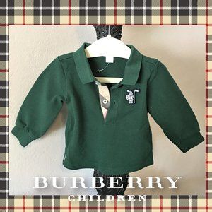 BURBERRY Long Sleeve Polo Shirt NWOT!  |  6 months